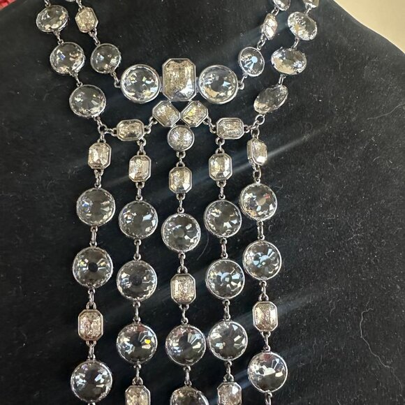 NWT CHICO'S Cascading Silver Tone Statement Necklace - Picture 4 of 4